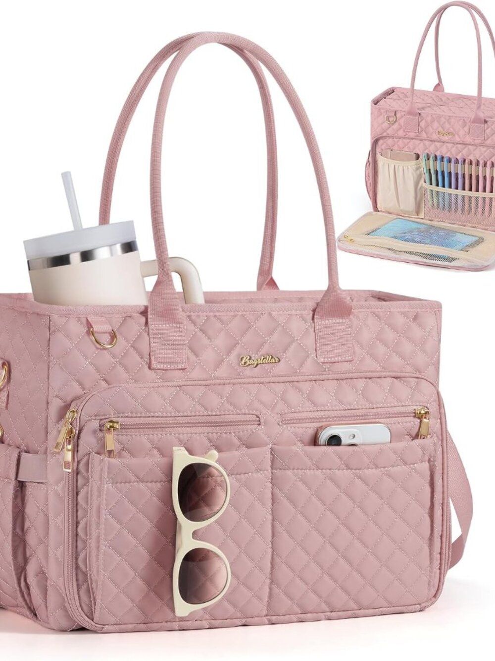 Teacher Tote Bag for Women, 15.6" Laptop Work Tote Computer Bag